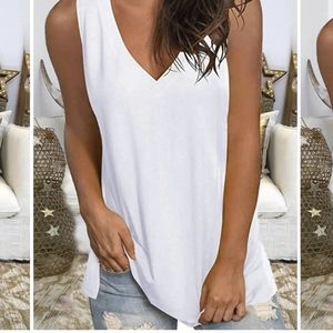 Solid casual sleeveless shirt